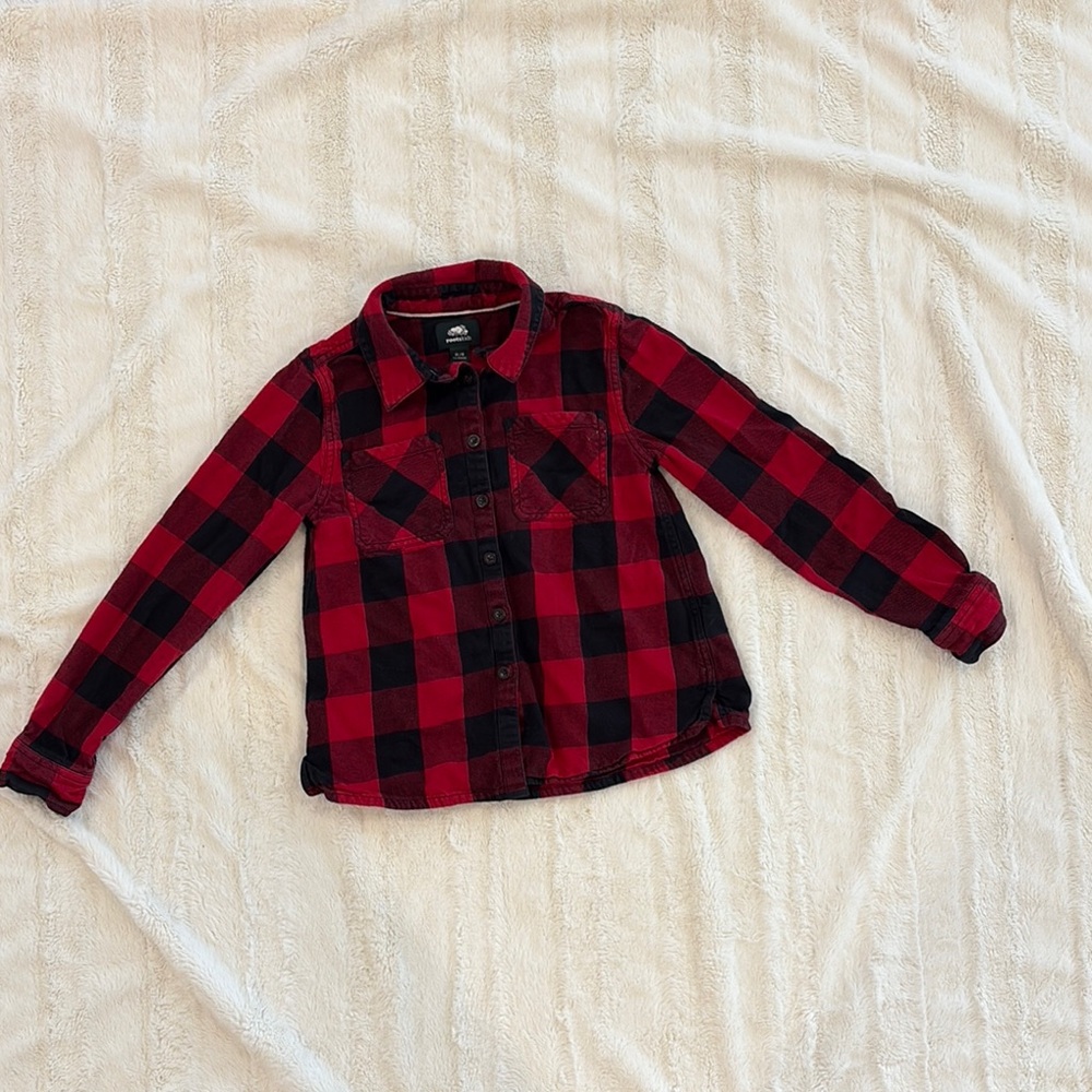 Red and Black Plaid Kids Shirt size 7-8 years